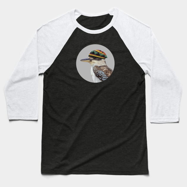 Laughing kookaburra Baseball T-Shirt by Mikhail Vedernikov